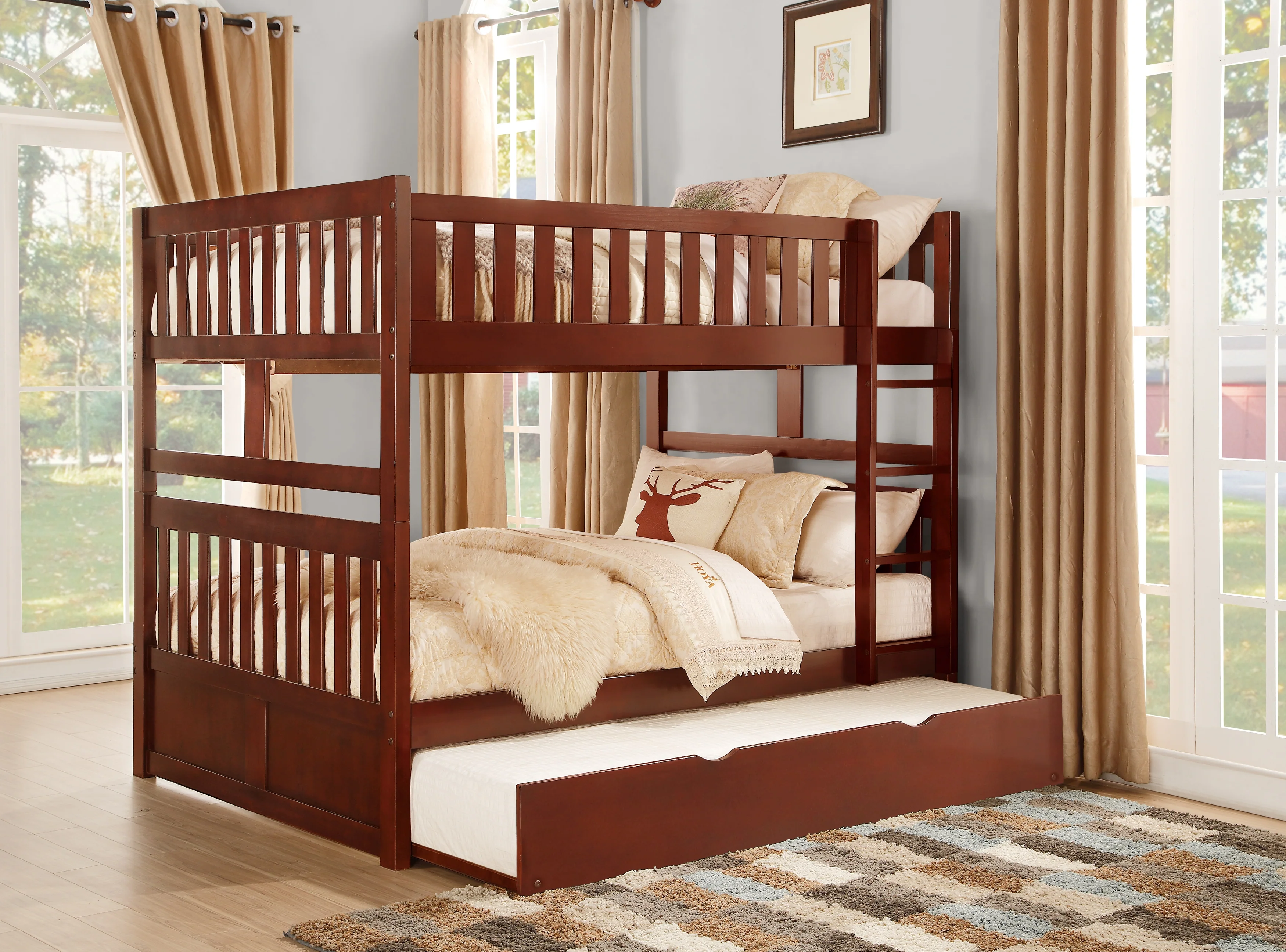 Rowe Full/Full Bunk Bed With Twin Trundle - Image 2