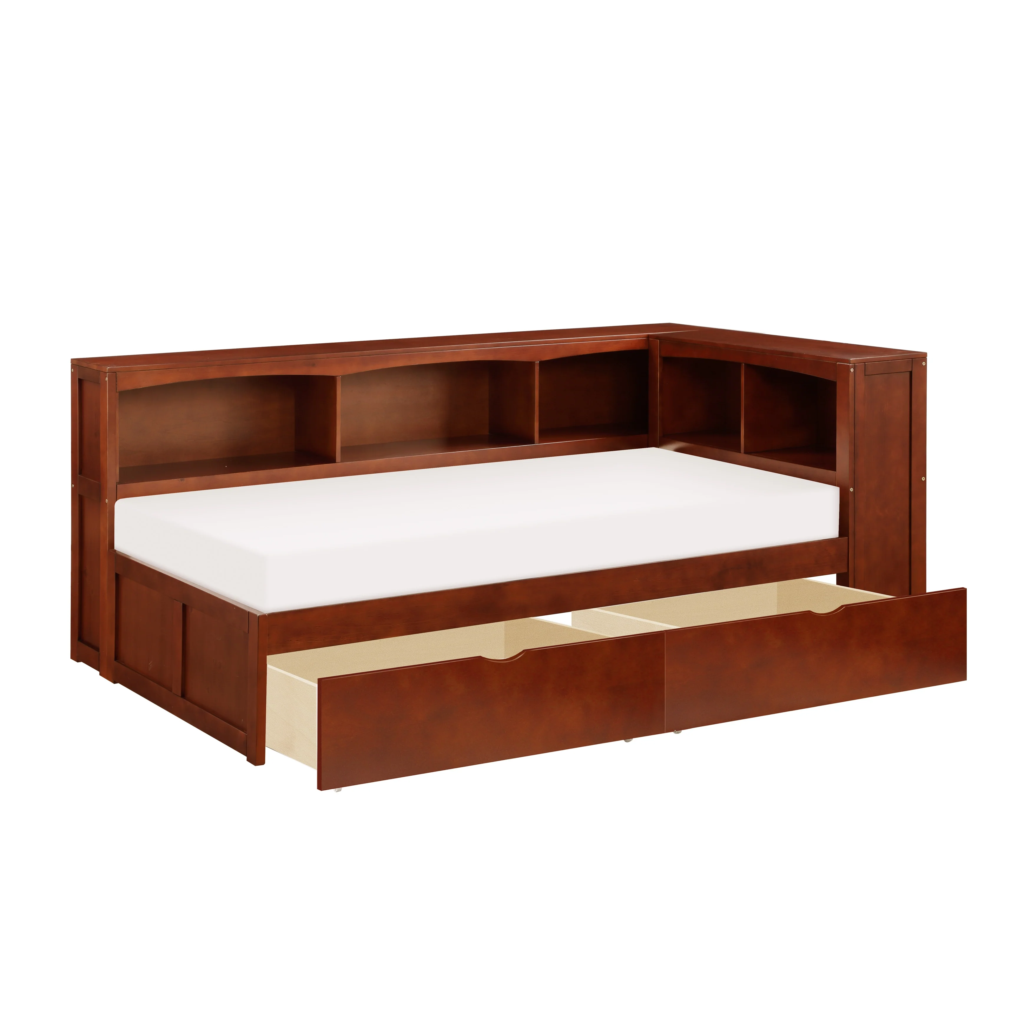 Rowe Twin Bookcase Corner Platform Bed With Storage Boxes - Image 4