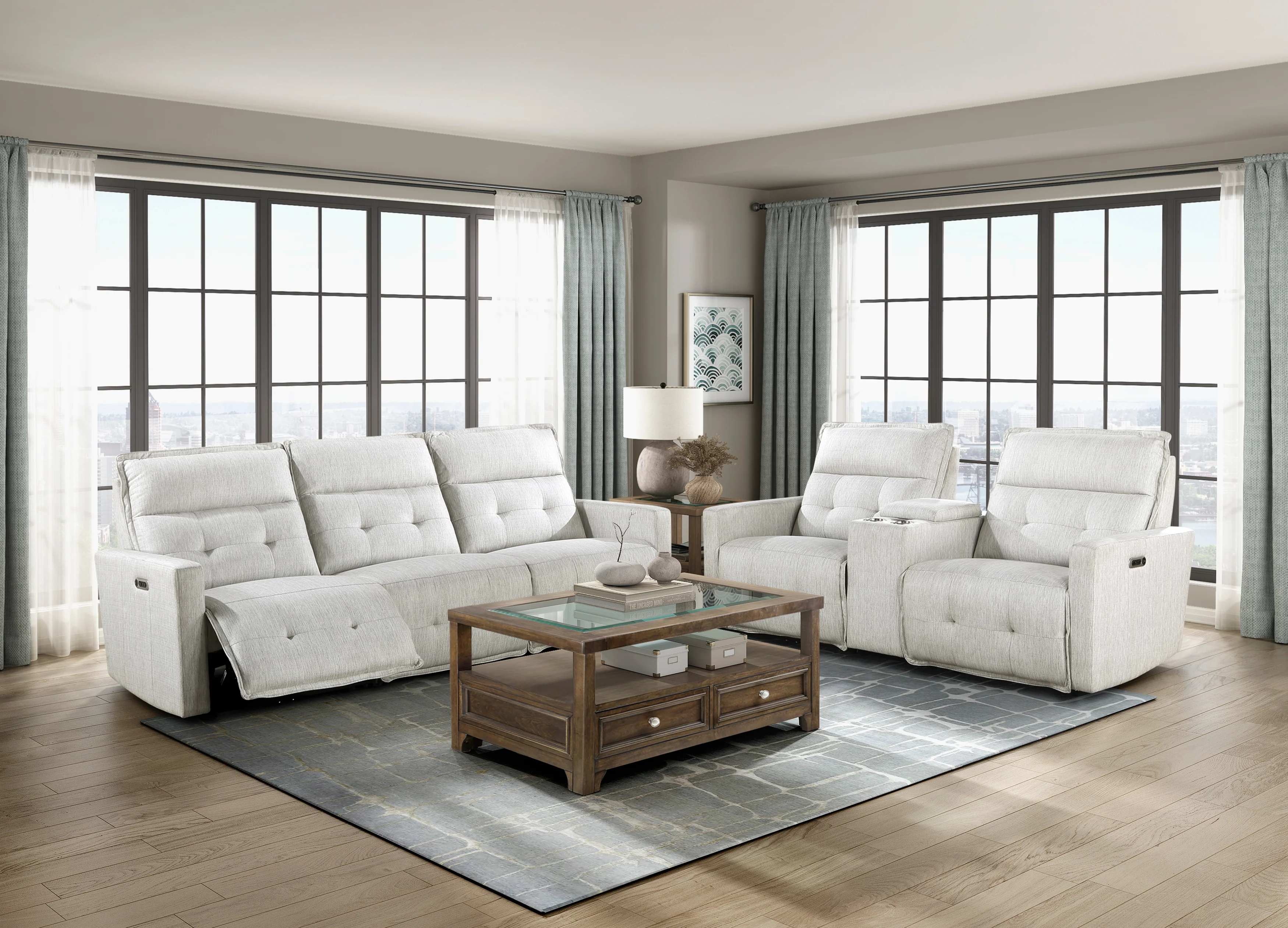Salida power Double Reclining Love Seat With Center Console And Power Headrests - Image 2