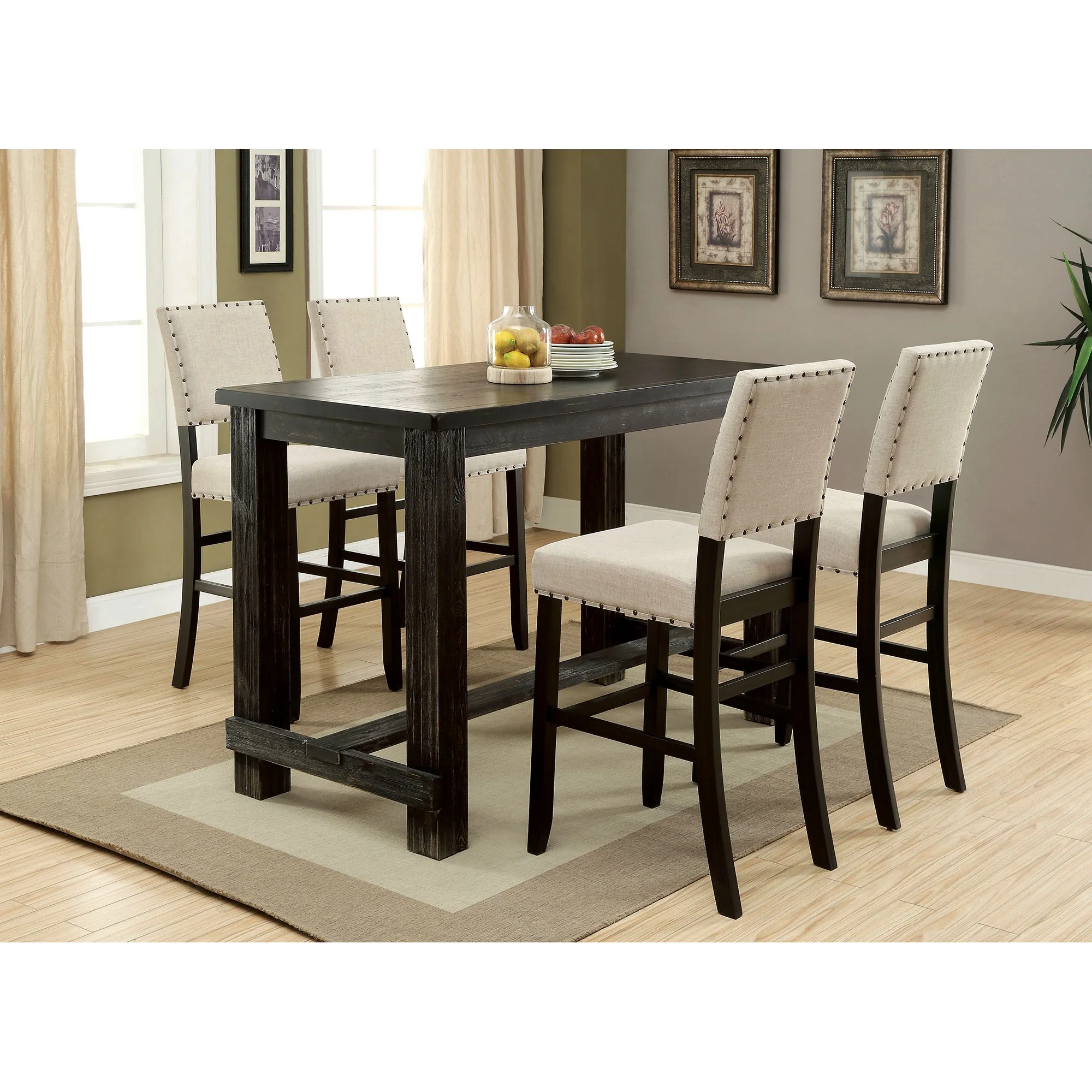 Sania 5 Pc Bar Table Set Black - Image 2