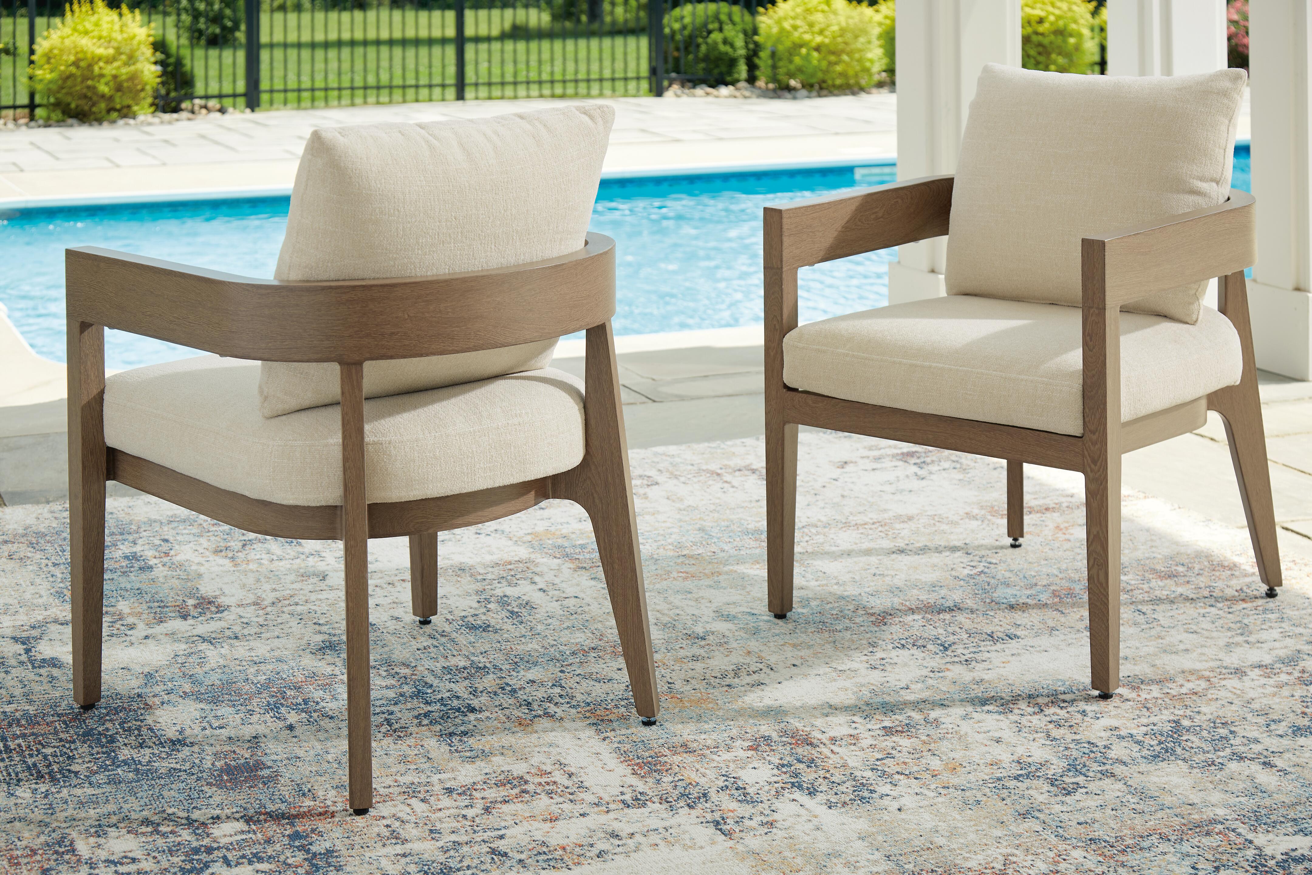Serene Bay Outdoor Dining Arm Chair with Cushion (Set of 2) - Image 2