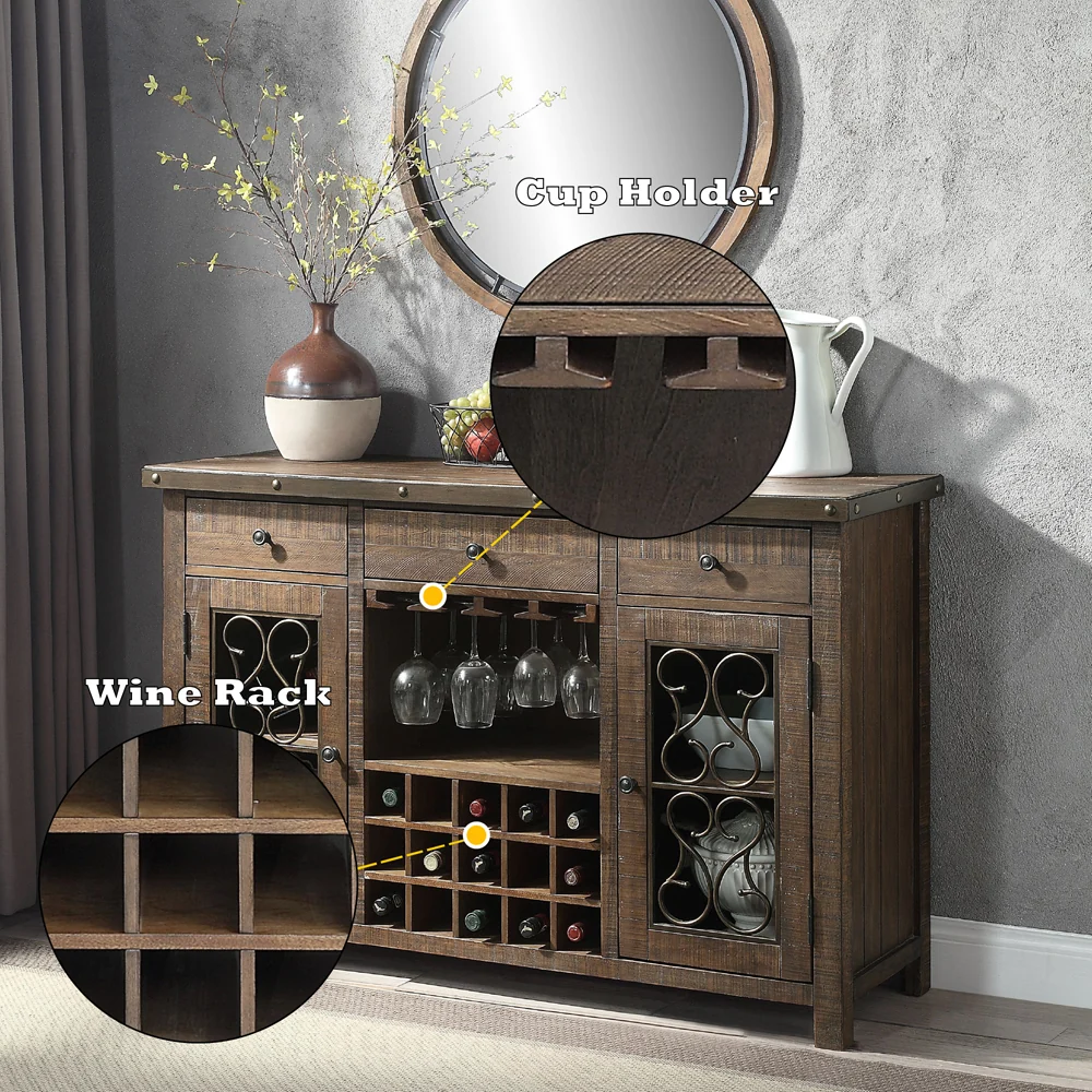 Server w/Cup Holder & Wine Rack - Image 6