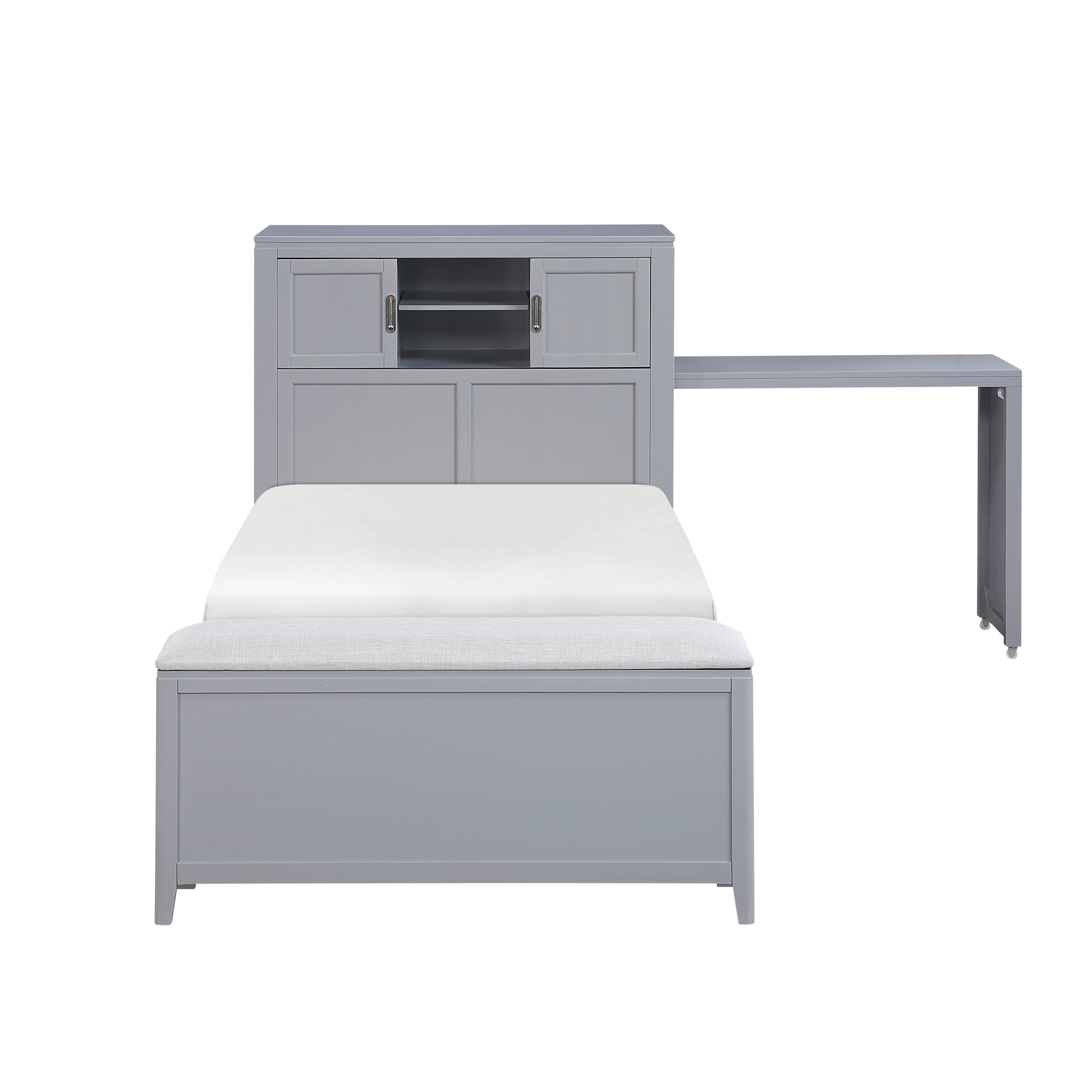 Sloane Twin Bookcase Platform Bed With Hidden Desk, Stool And Storage Bench - Image 14