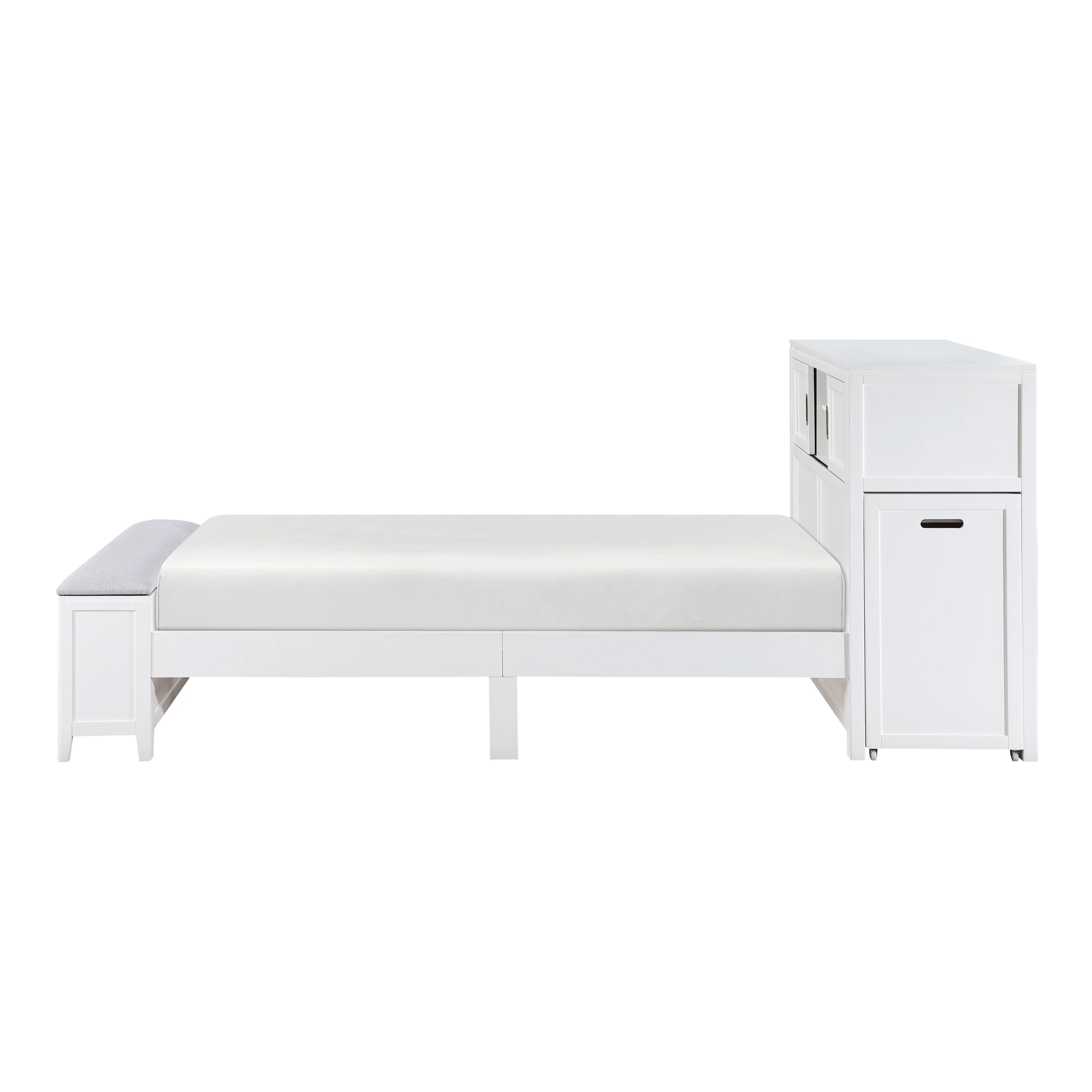 Sloane Twin Bookcase Platform Bed With Hidden Desk, Stool And Storage Bench - Image 9