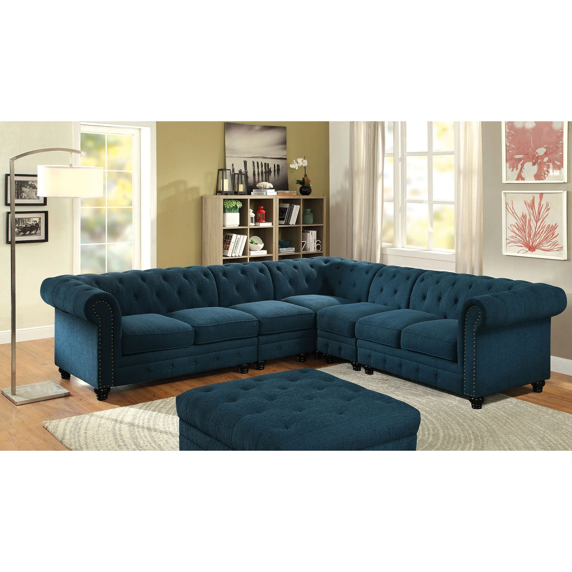Stanford Armless Chair Teal - Image 2