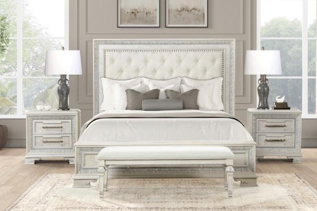 Stella Mia 4 Pc 5 Pc Queen Bedroom Set White - Image 15