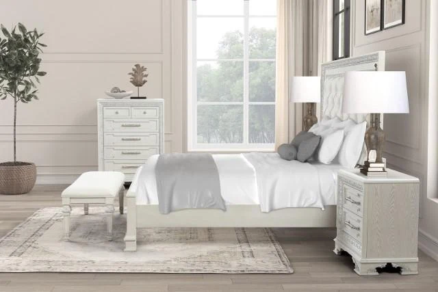 Stella Mia 4 Pc 5 Pc Queen Bedroom Set White - Image 16