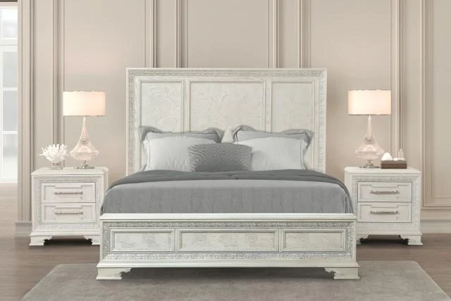 Stella Mia 4 Pc 5 Pc Queen Bedroom Set White - Image 7