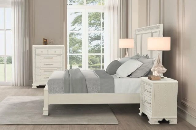 Stella Mia 4 Pc 5 Pc Queen Bedroom Set White - Image 8