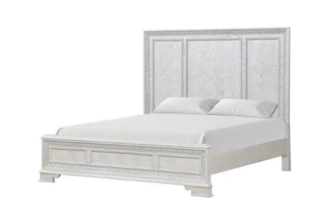 Stella Mia E.King & Queen Bed White & White - Image 20