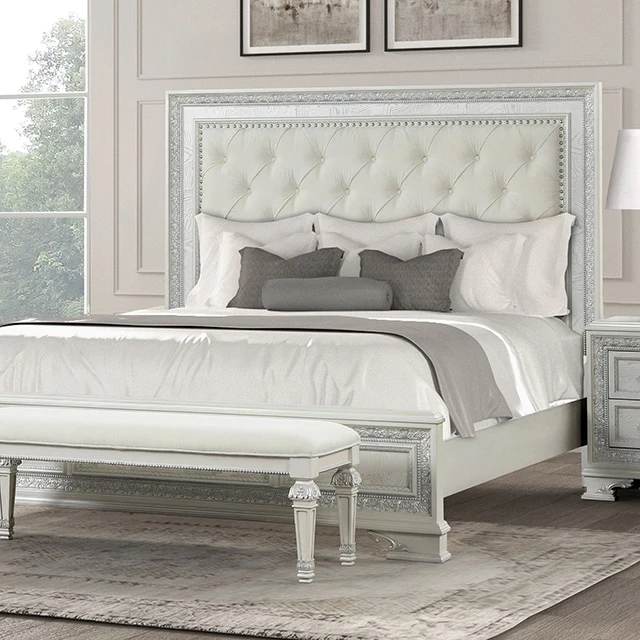 Stella Mia E.King & Queen Bed White & White - Image 4