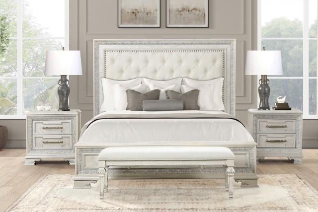 Stella Mia E.King & Queen Bed White & White - Image 5