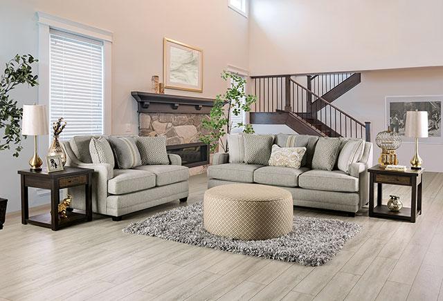 STEPHNEY Loveseat, Gray/Gold - Image 2