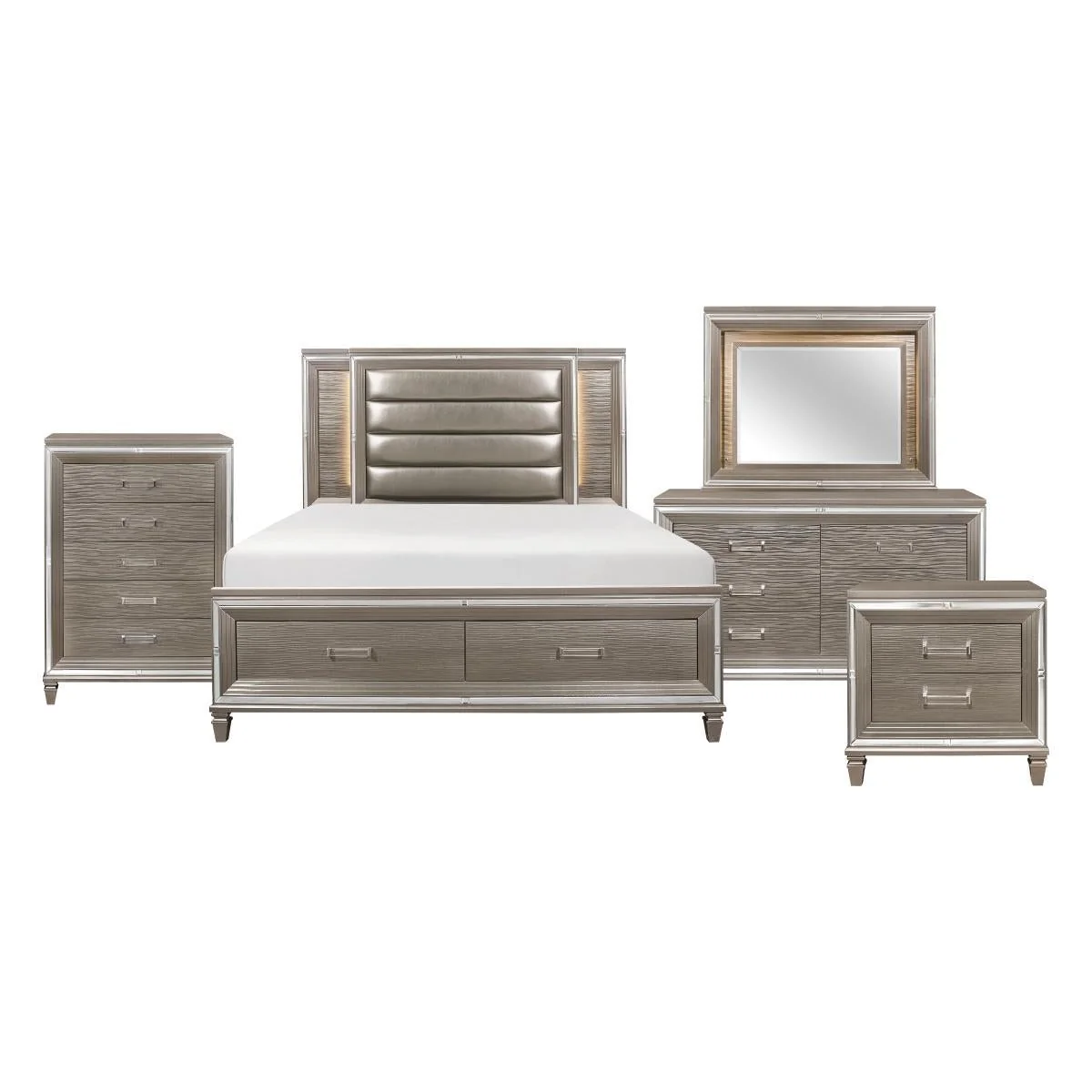Tamsin Bed Set White & Gray
