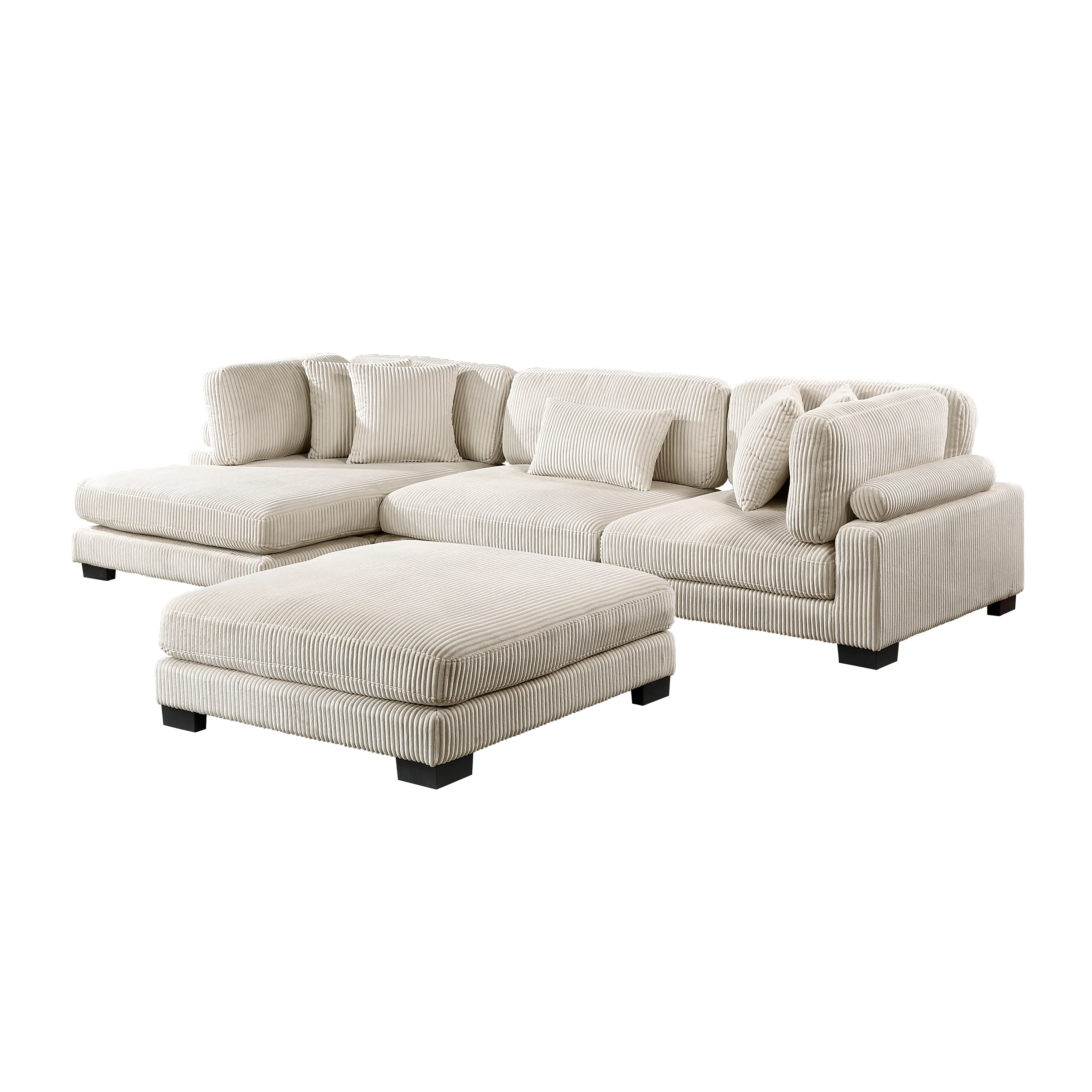 Traverse 4-piece Modular Sectional With Reversible Chaise And Ottoman