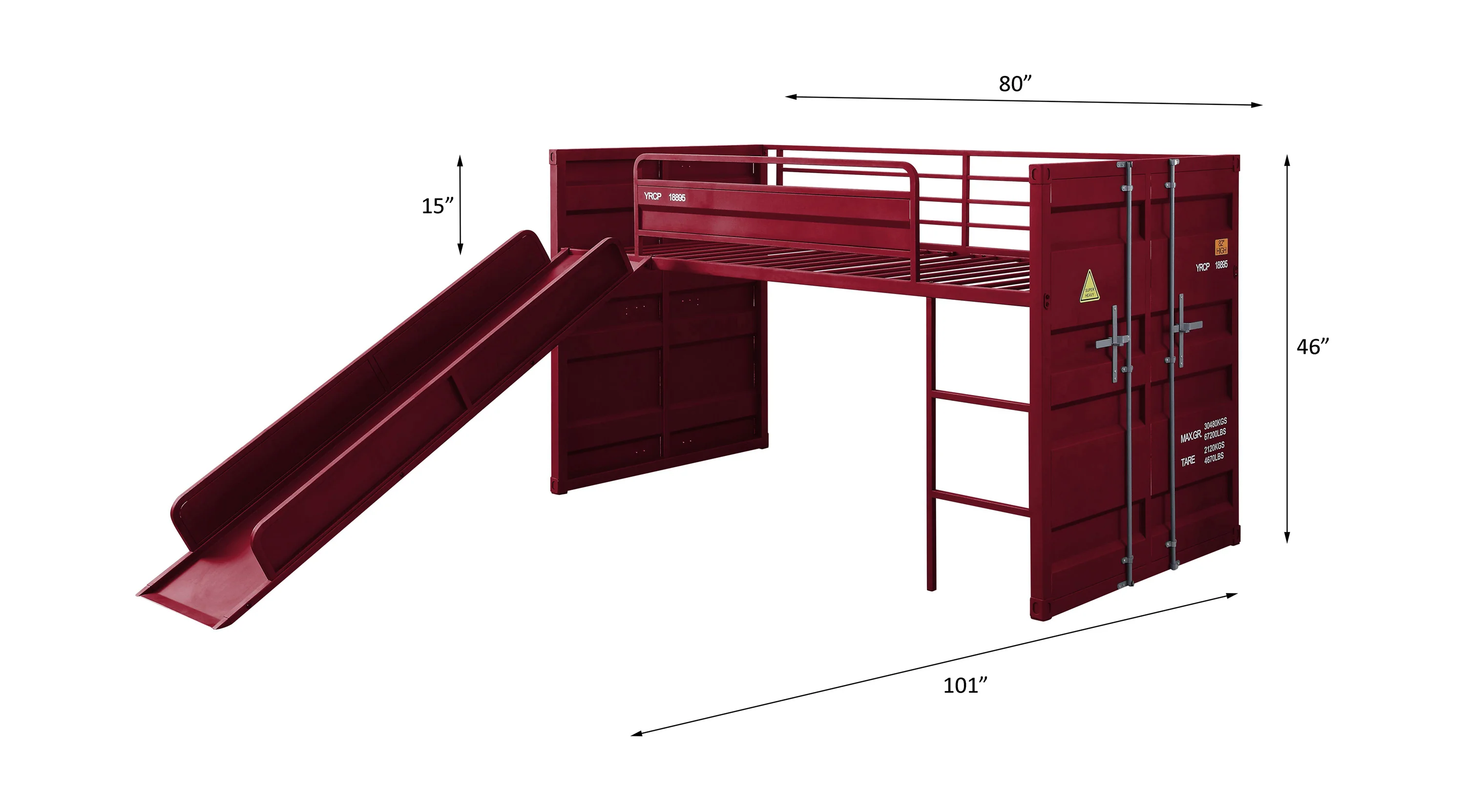 Twin Loft Bed w/Slide - Image 7