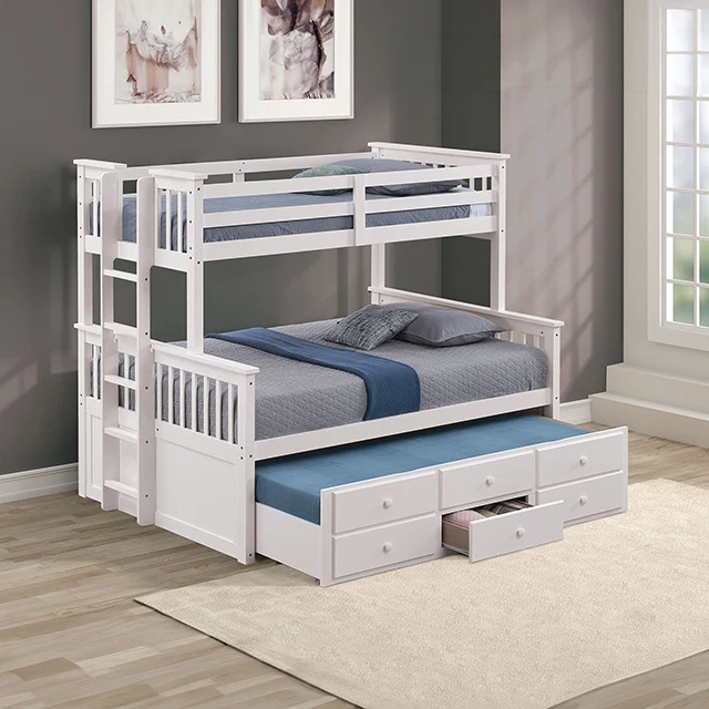 University Twin/Full Bunk Bed Grey, Walnut, & White - Image 2