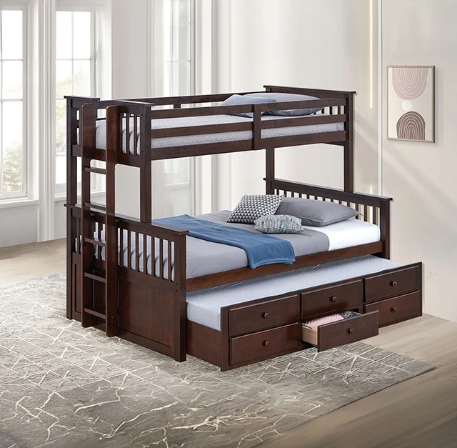 University Twin/Full Bunk Bed Grey, Walnut, & White - Image 8
