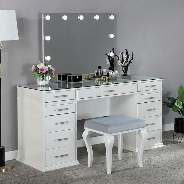 Valentina Vanity Set White & Dark Gray - Image 7