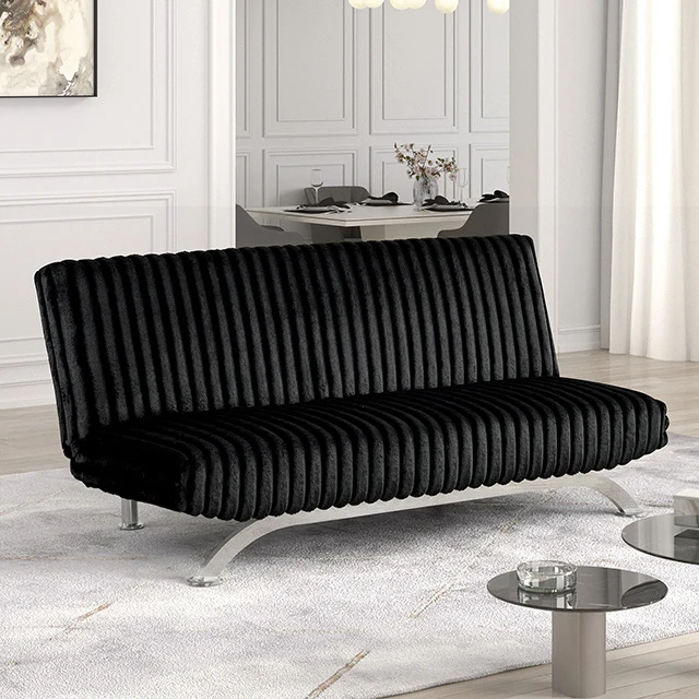 Villeneuve Futon Sofa Bed Black, Pink, & Grey - Image 2