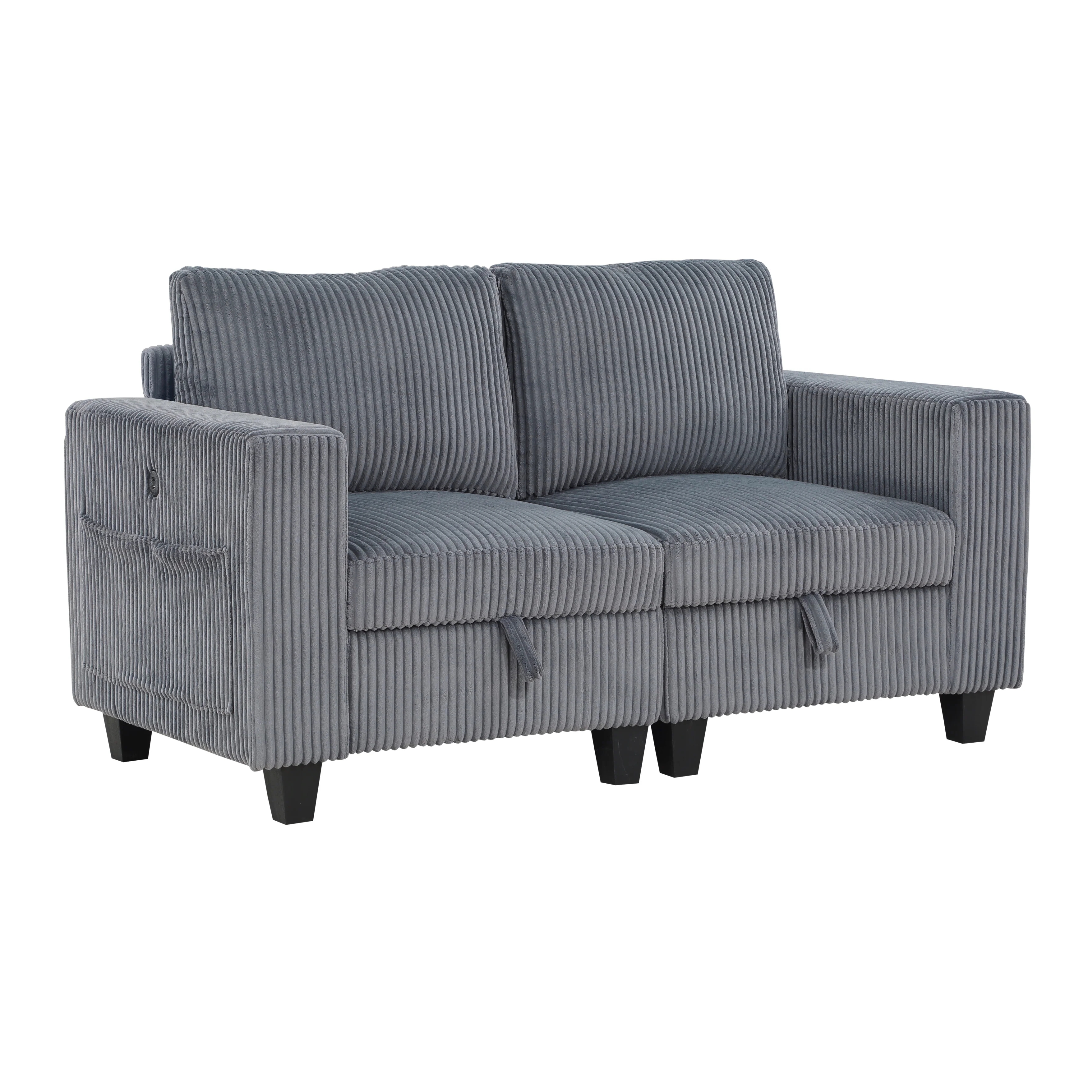 Walterboro love Seat With Storage, Storage Pouches And Charging Ports - Image 13