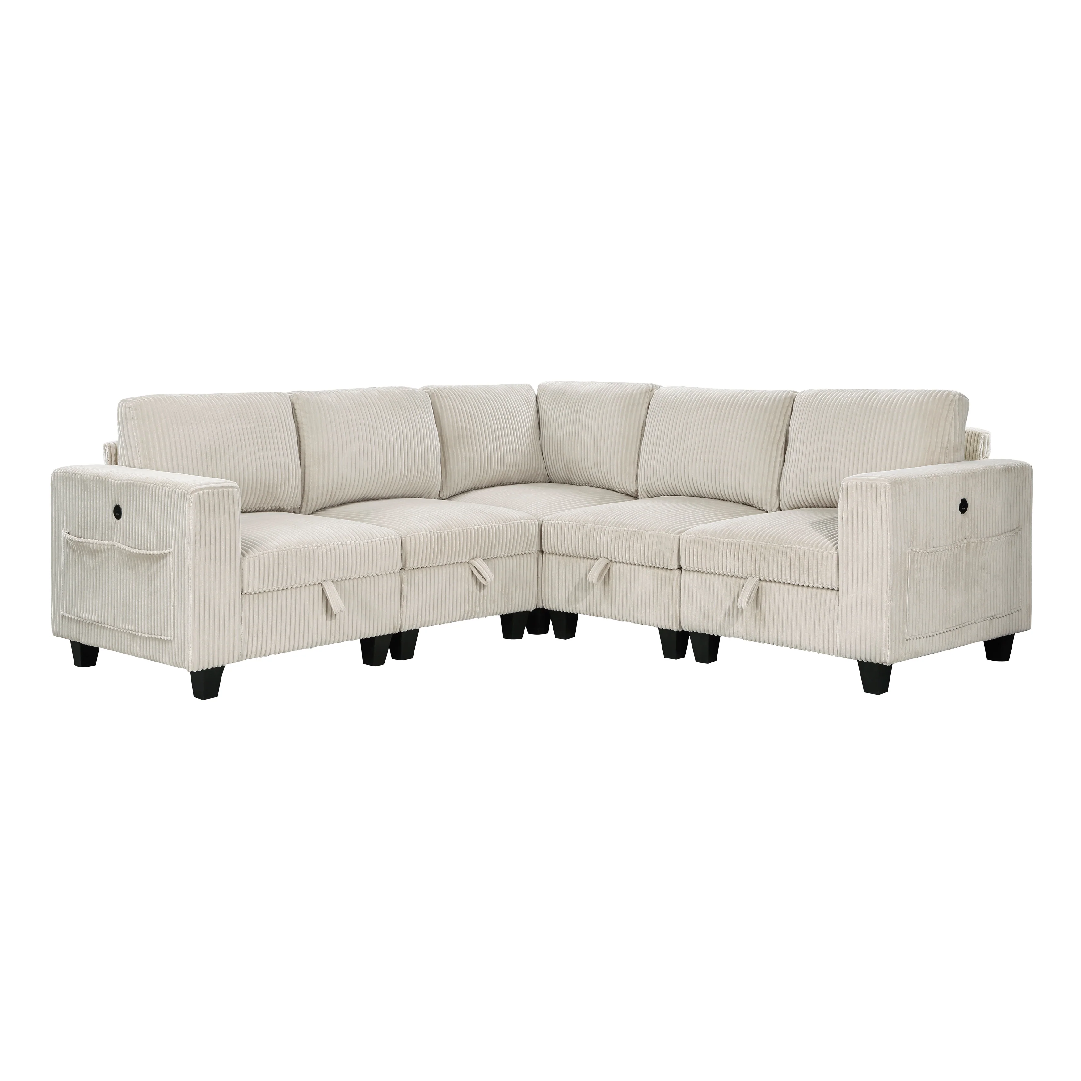 Walterboro 5-piece Sectional With Storage, Storage Pouches And Charging Ports - Image 11