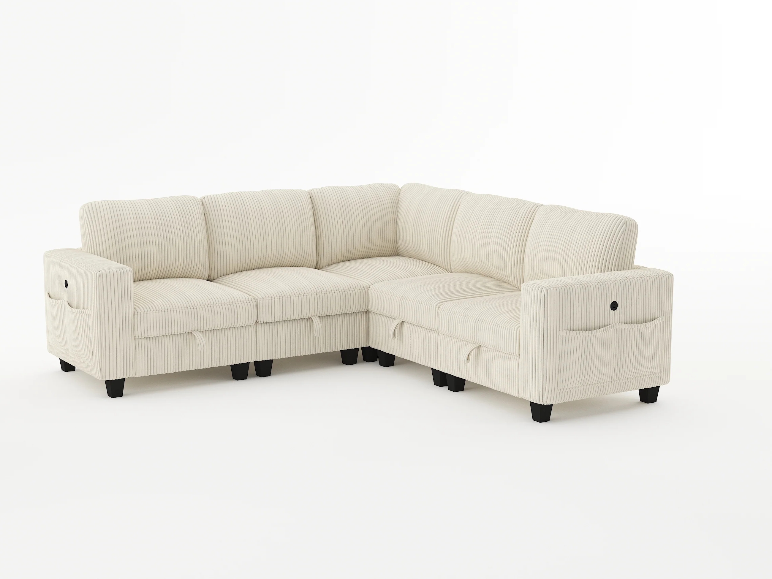 Walterboro 5-piece Sectional With Storage, Storage Pouches And Charging Ports - Image 3