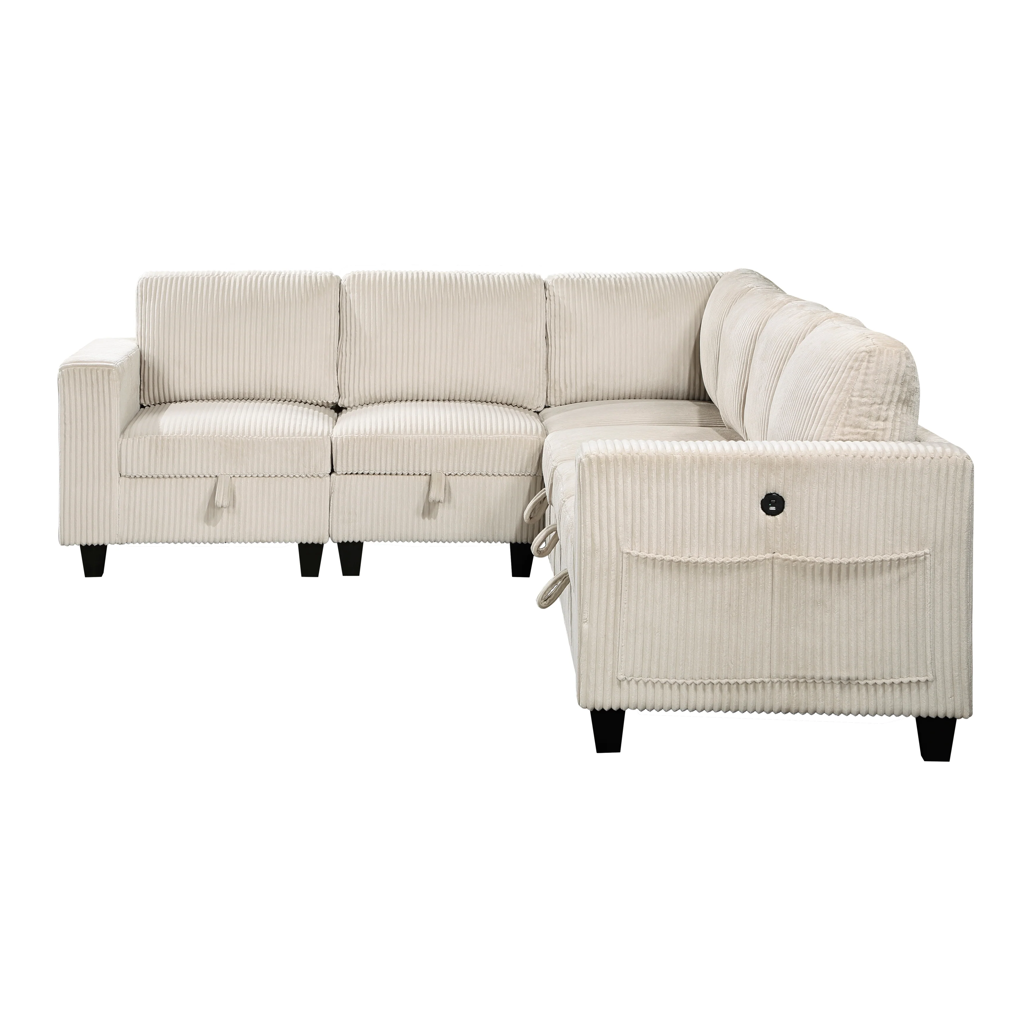 Walterboro 6-piece Sectional With Storage, Storage Pouches And Charging Ports - Image 8