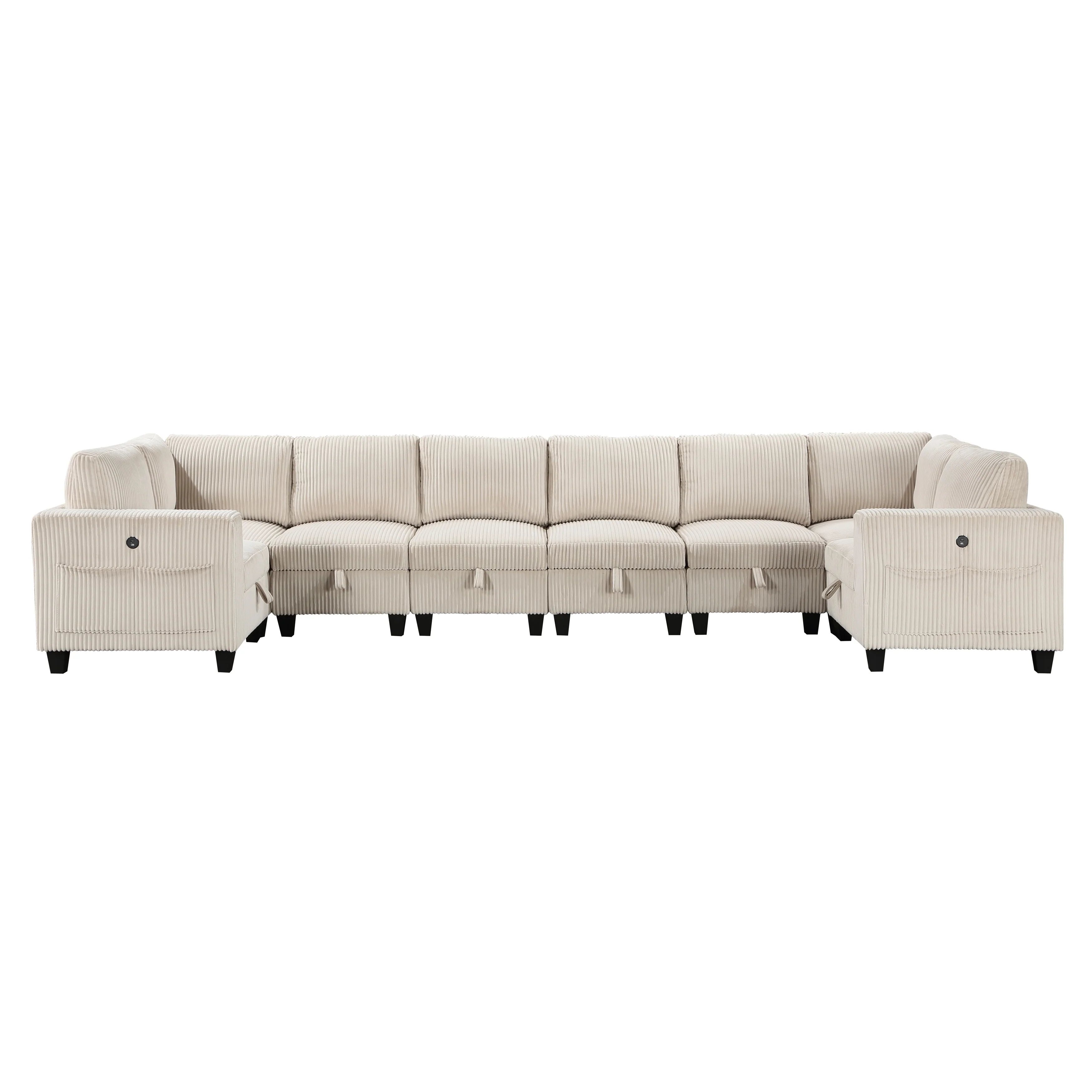Walterboro 8-piece Sectional With Storage, Storage Pouches And Charging Ports