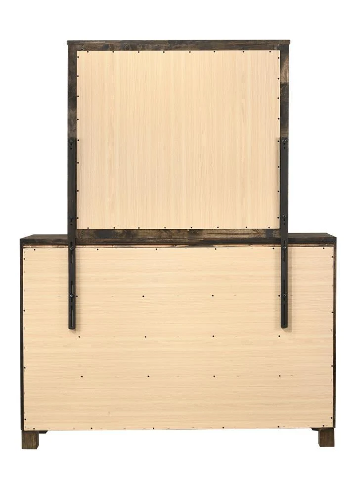 Woodmont Rectangle Dresser Mirror Rustic Golden Brown - Image 3