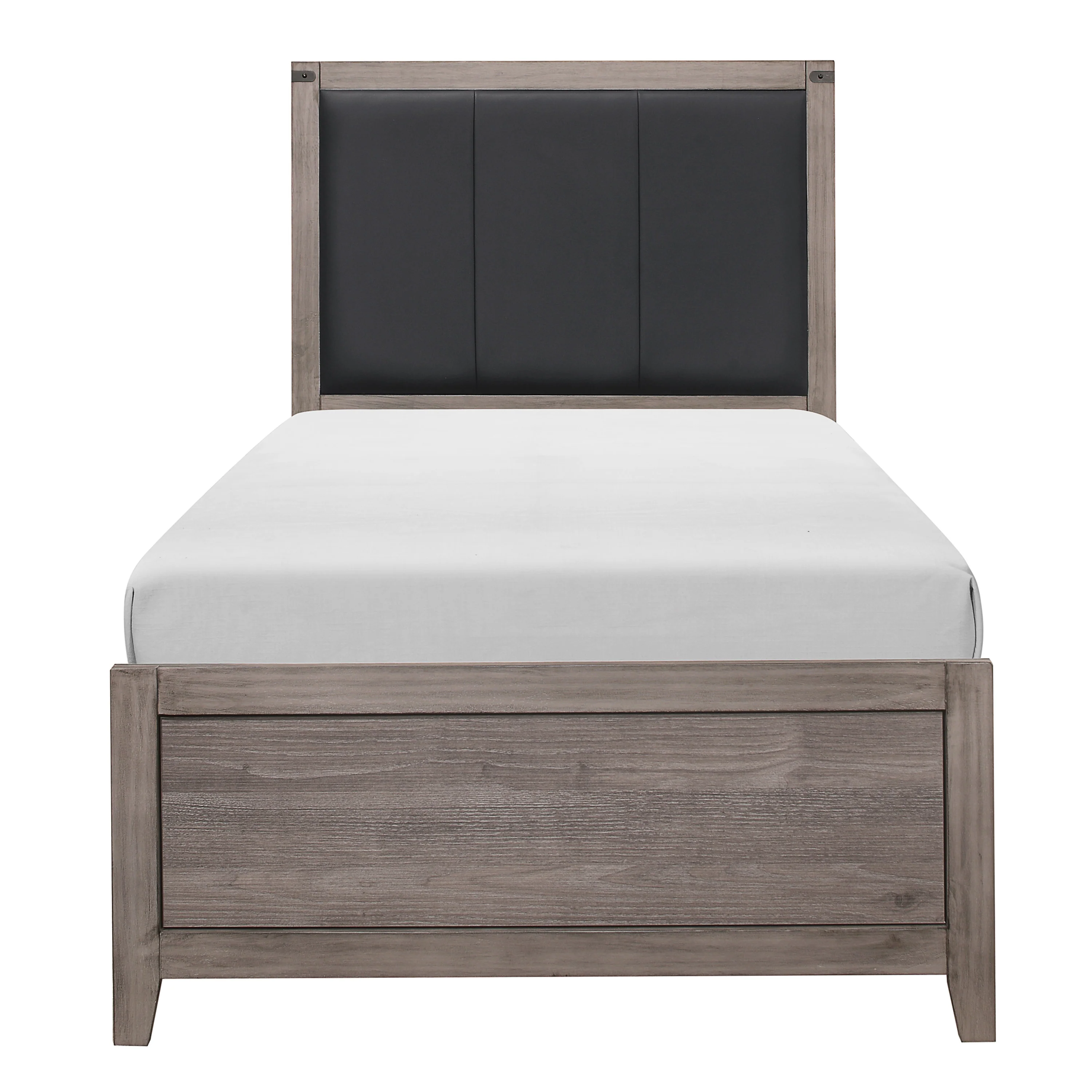 Woodrow Twin Bed Set with Black Wall Panel - Image 2