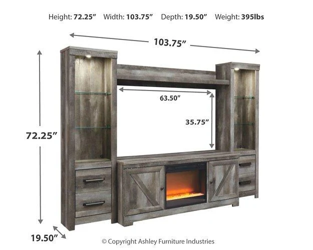 Wynnlow 4-Piece Entertainment Center with Electric Fireplace - Image 55